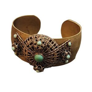 Vintage Unique Brass Cuff Bracelet (A2508)